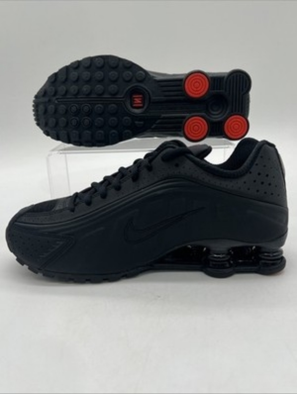 Nike Men’s Shox Athletic Sneakers - Black with Red Accents